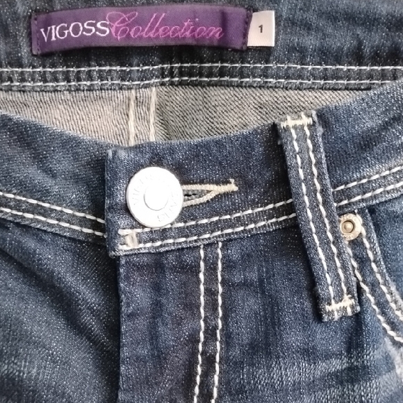 ⭐ Vigoss Collection Women's Dark Wash Flare Jeans Size 1 ⭐ - Picture 3 of 9